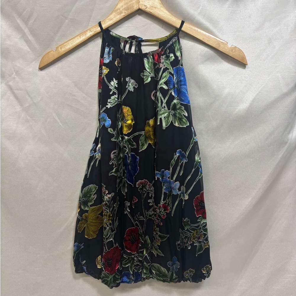 Alice + Olivia Black Floral Top